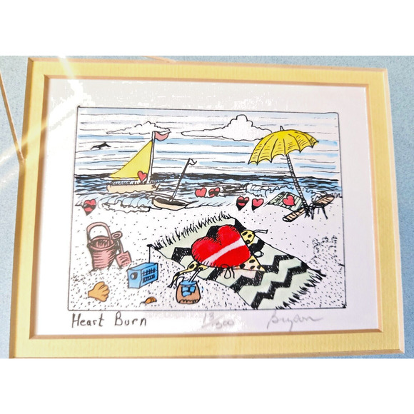 PICTURE PRINT-BILL BRYSON-"Heart Burn"-13 OF 300-Signed-Framed - Picture 6 of 12